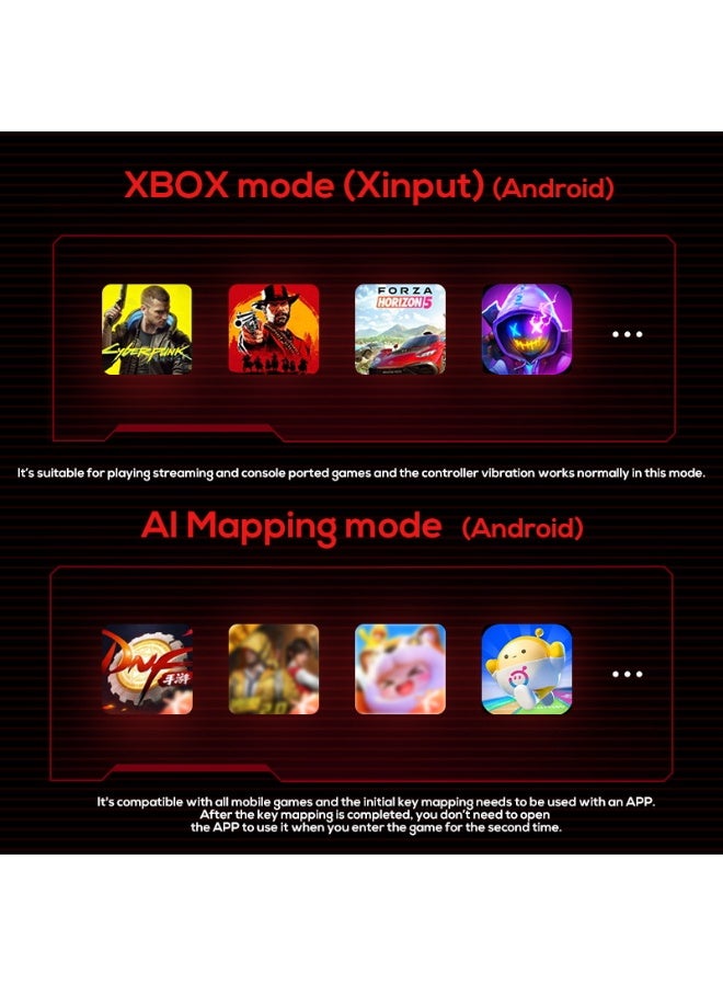 Memo Classic Stretching Gamepad MEMO S3-Pad Mobile Gaming Controller Stretching 276mm for iOS 15/Android, HID Mode (Android), Plug & Play, Wired or Wireless Connection with Hall Linear Trigger/3D Trigger, 1000Hz Adjustable Return Rate, Multiple Vibration, Conductive Adhesive Buttons, One Click Shooting, Record Macro - Image 5